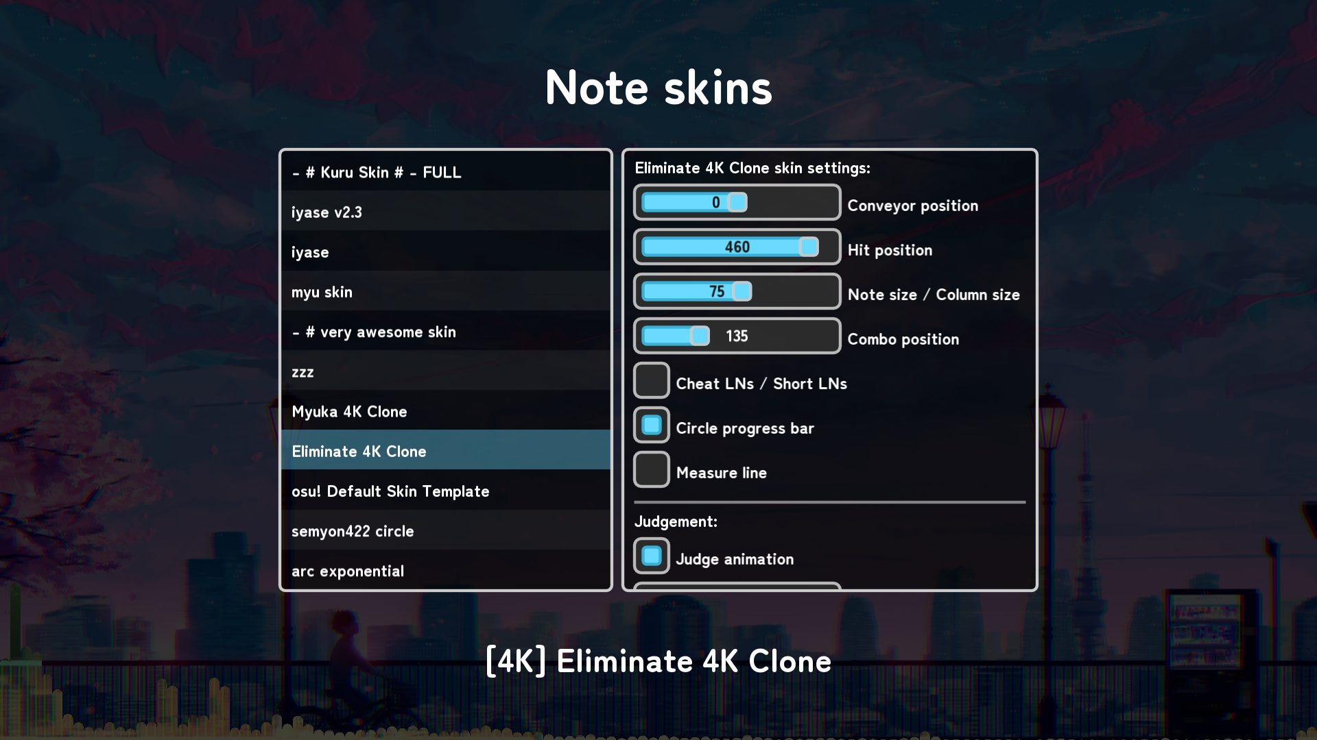 Note skins